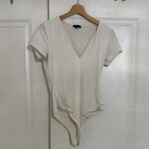 Dynamite Cream V-Neck Bodysuit